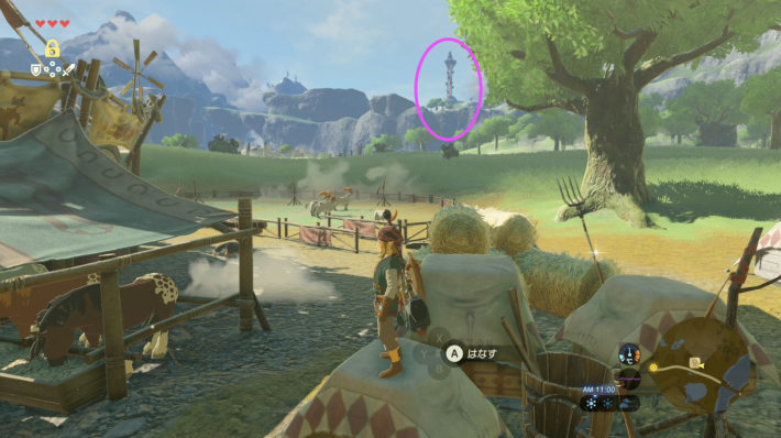 双子馬宿から東に見えるのハテノ塔