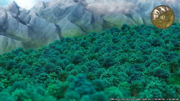 ドラクエ1リメイクのドムドーラ北部の山沿いの森の中
