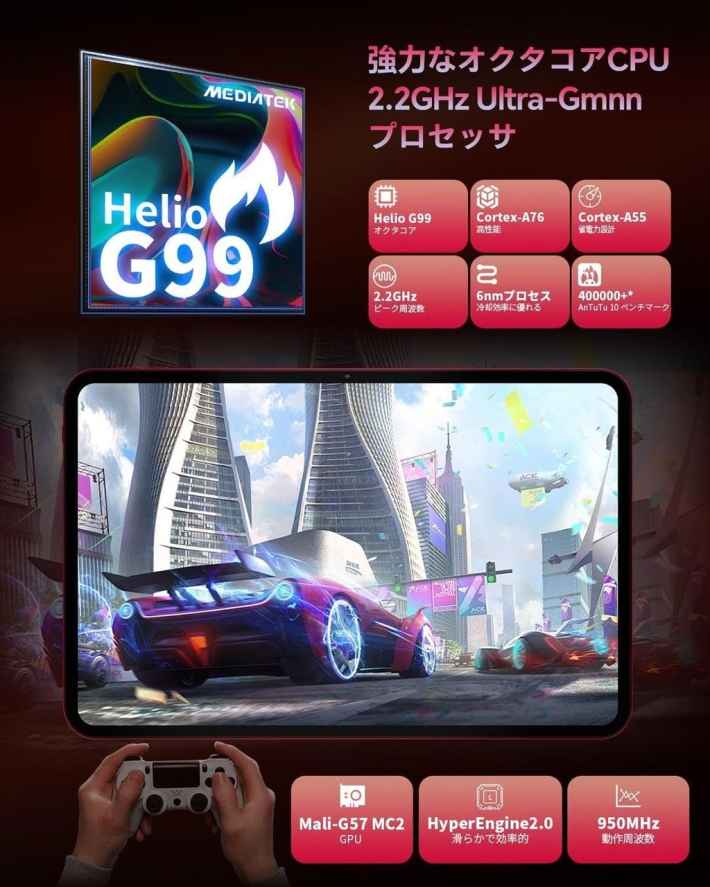 TECLAST T65 Plusに搭載されたMediaTek Helio G99プロセッサのスペック