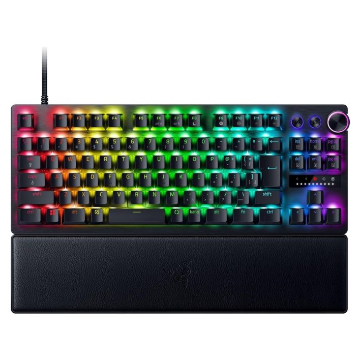 Razer Huntsman V3 Pro TKL日本語配列の外観(リストレスト付き)