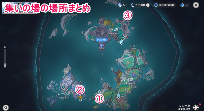 原神の集いの場の場所一覧