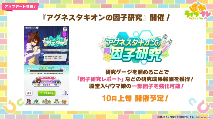生放送『ぱかライブTV Vol.57』情報まとめの画像