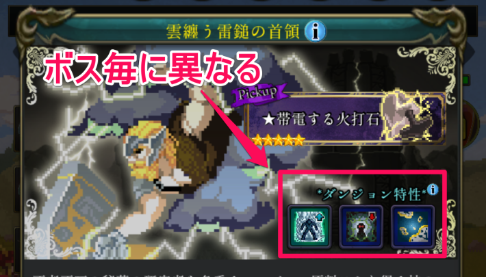 眠れる神々への挑戦のダンジョン特性