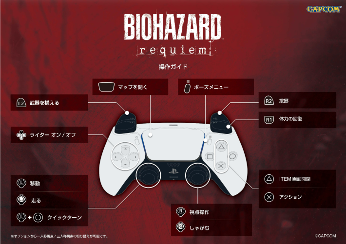 バイオレクイエム】操作方法とボタン配置の変更方法【バイオハザード9