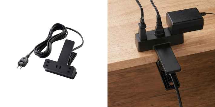 シャッター雷ガード付クリップタップの製品画像と使用イメージ