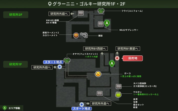 グラーニニ・ゴルキー研究所1F・2F_攻略