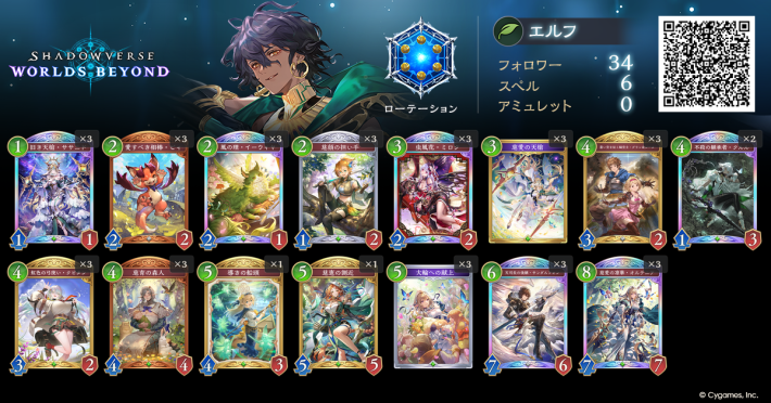 マドロスエルフ　進化前と進化後合計2枚　エリア予選　プロモ シャドバ ビヨンド】進化エルフのローテーションデッキレシピと