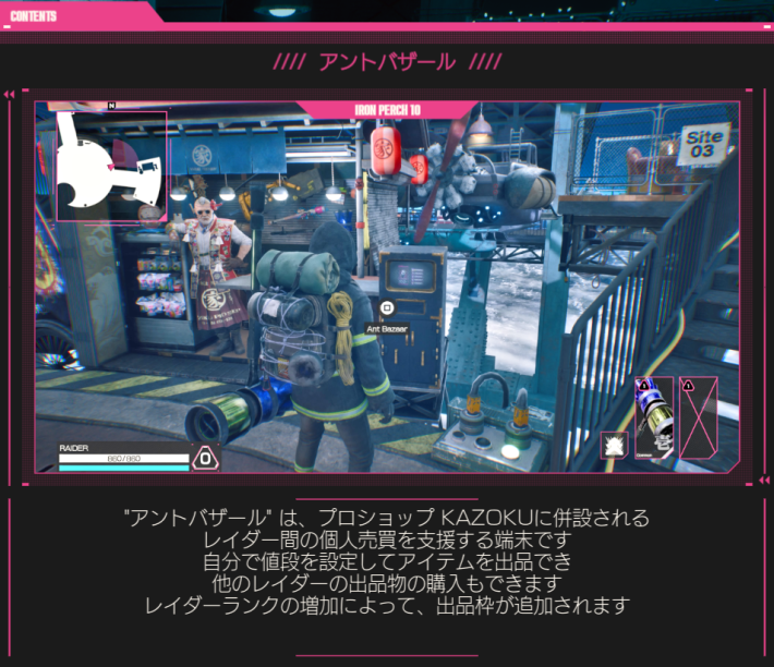 アントバザールの使い方の画像