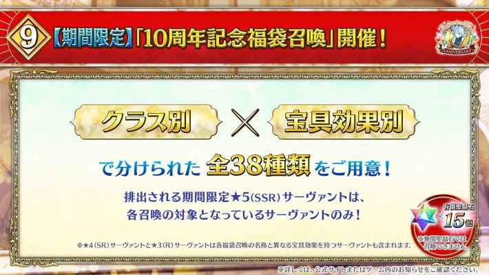 クラス別×宝具効果別の38種類