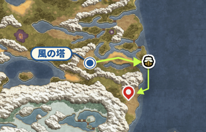 風の塔にルーラして船で向かおう