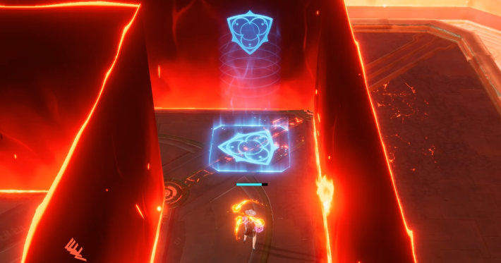 各通路と中心の青い印を踏む