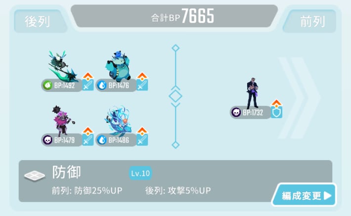クリア時の編成例2