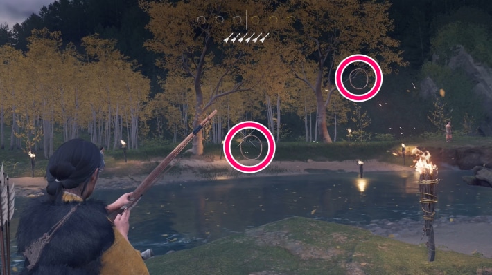 ゴーストオブヨウテイのクエシノッの左2つの的