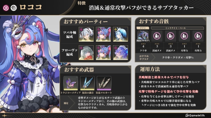 鳴潮】ロココの評価とおすすめパーティ編成・音骸・武器
