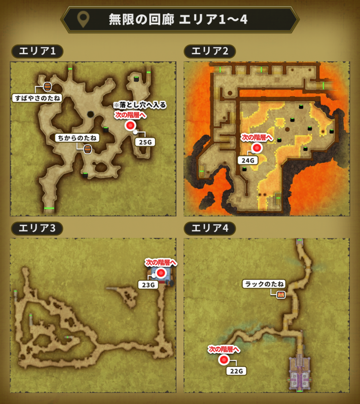 ドラクエ2リメイクの無限の回廊 エリア1〜4