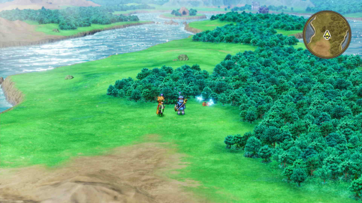 ドラクエ2リメイクのムーンペタの町 北東 森キラキラ