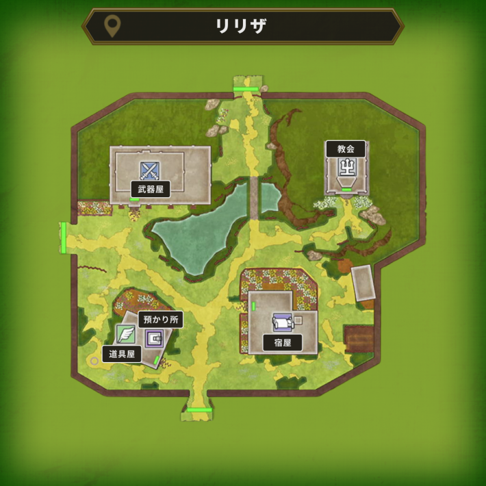 ドラゴンクエスト2リメイクのリリザの店マップ