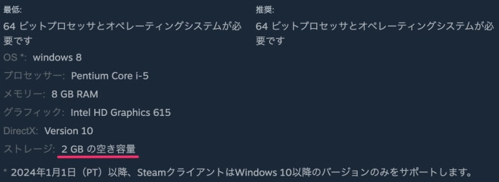 Elin(エリン)のおすすめゲーミングPC｜推奨スペック・容量の画像