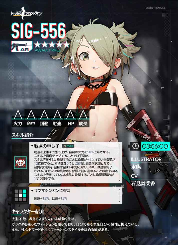 ドルフロ Sig 556のスキル性能と製造レシピ ドールズフロントライン ゲームウィズ