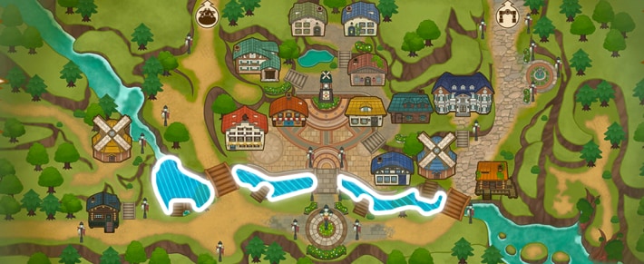 牧場物語 風のグランドバザールの町の中央