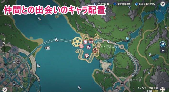 出会いのキャラ配置