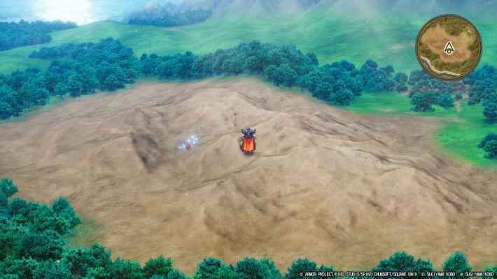 ドラクエ1リメイクのラダトーム東部の森に囲まれた隆起地帯