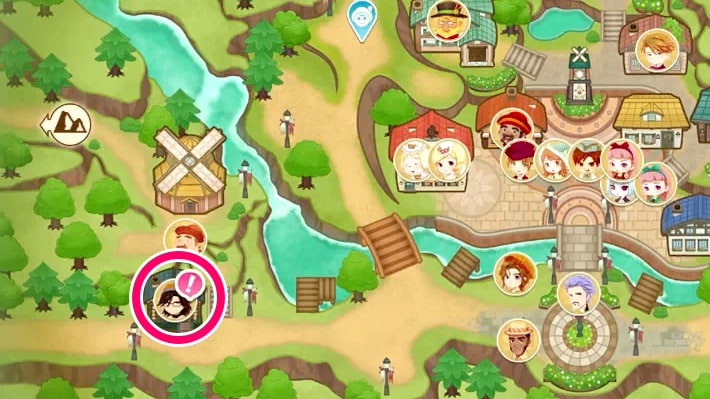 牧場物語 風のグランドバザールのマップの吹き出し