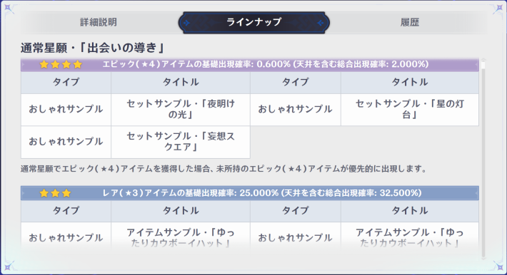 原神の衣装サンプル