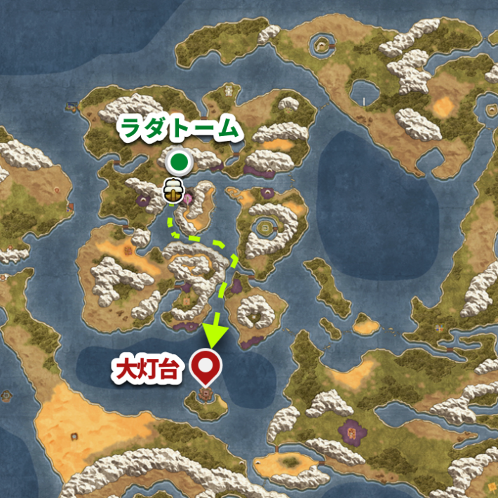 ドラクエ2リメイクのさみだれけんの巻物の入手場所マップ