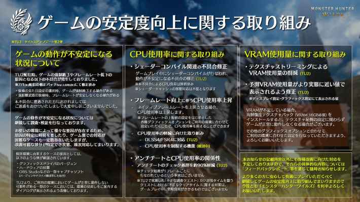 Steam版の安定性が改善予定
