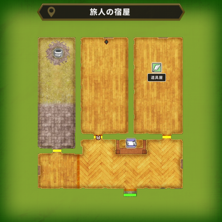 ドラクエ1リメイクの旅人の宿屋の店マップ