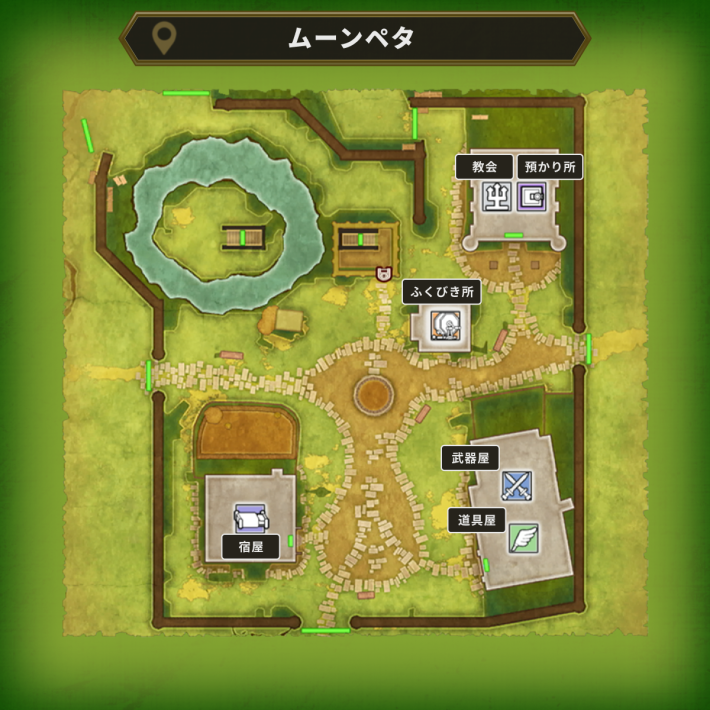 ドラゴンクエスト2リメイクのムーンペタの店マップ