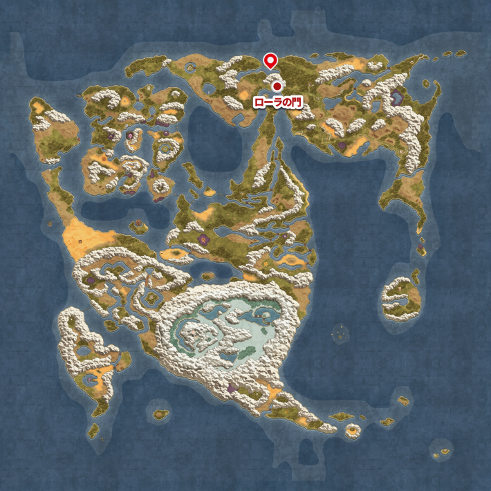 ドラクエ2リメイクのローラの門 北山の麓の海の上キラキラマップ