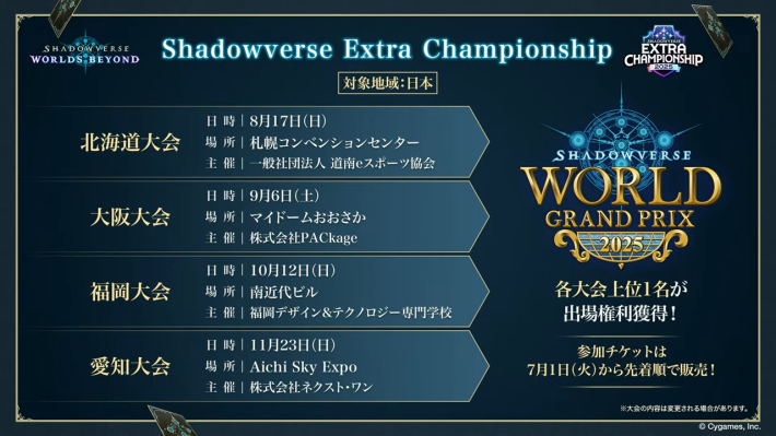 Extra Championship 2025の開催概要の画像