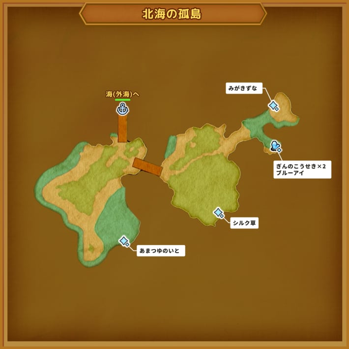 ドラクエ11Sの北海の孤島のマップ