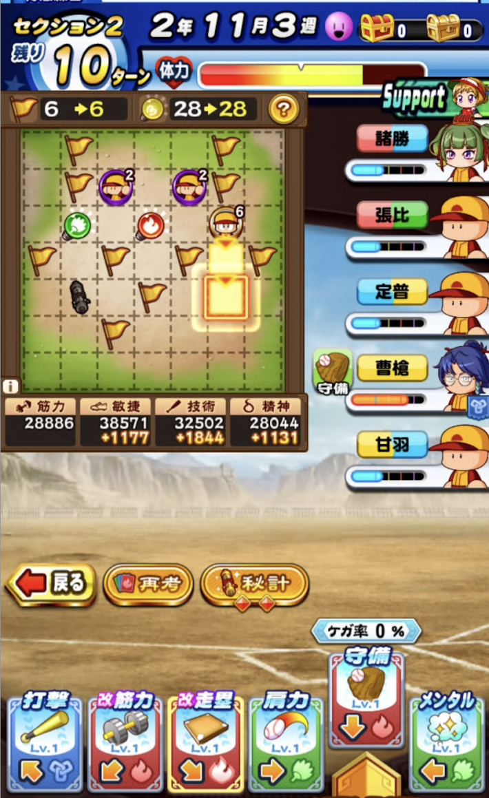 赤壁高校のギミック経験点仕様検証まとめ