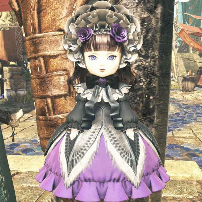 ラバラドレスの人形・紫