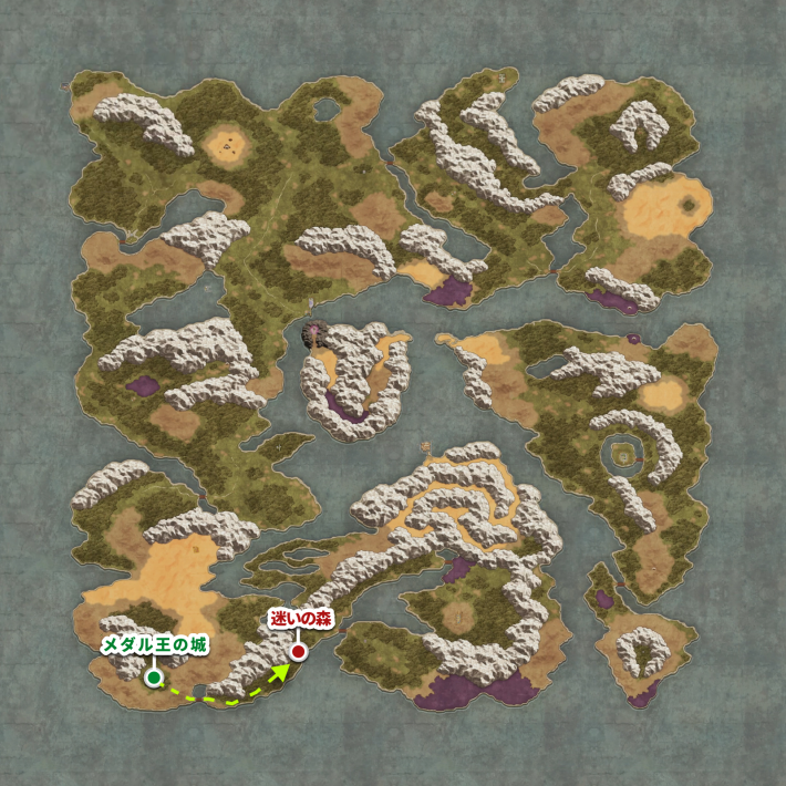 ドラクエ1リメイクの迷いの森の行き方マップ