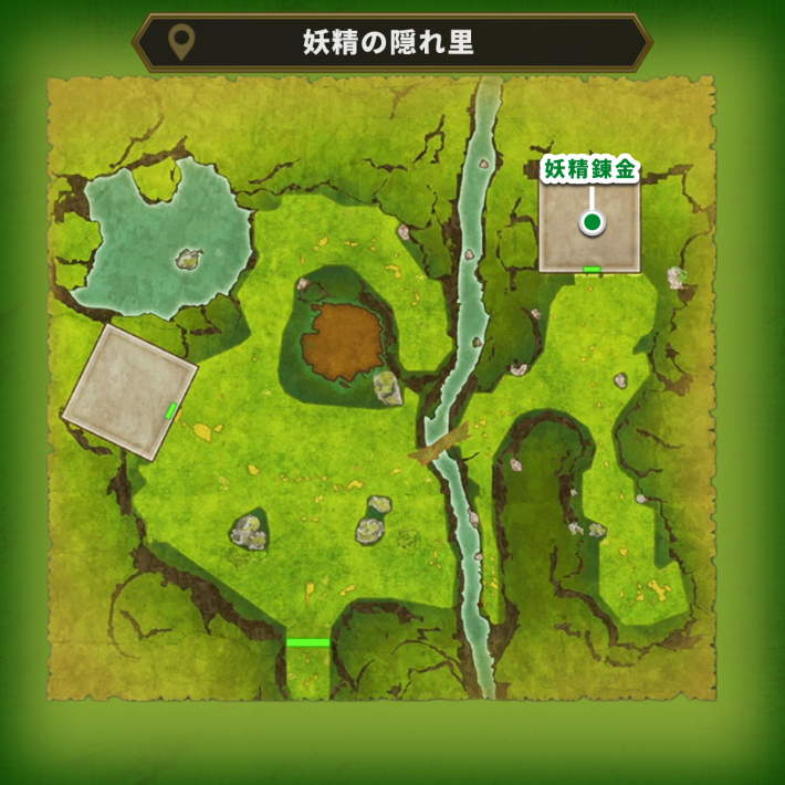 ドラクエ1リメイクの妖精の隠れ里の詳細マップ