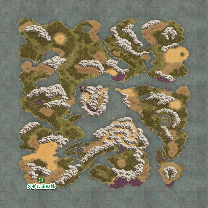 ドラゴンクエスト1リメイクのメダル王の城の場所 