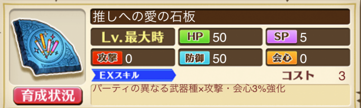 推しへの愛の石板