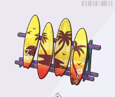 ココナツ島の夕焼けサーフボード