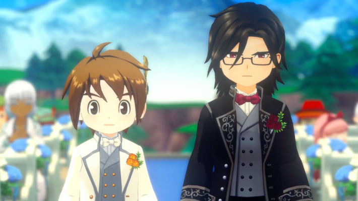 牧場物語風のグランドバザールの男性同士の結婚式