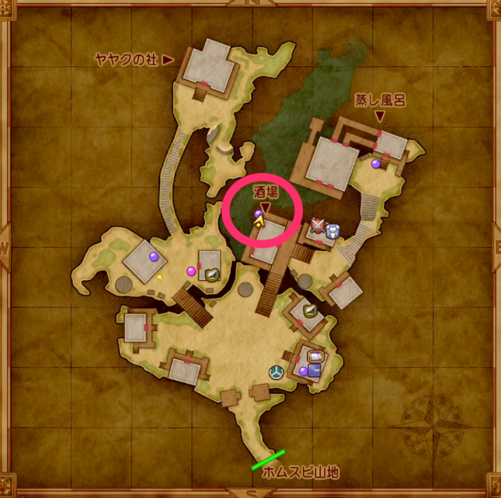 ホムラの里の鍛冶職人の場所