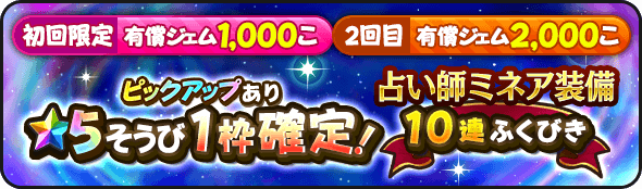 2回限定の星5確定ガチャ