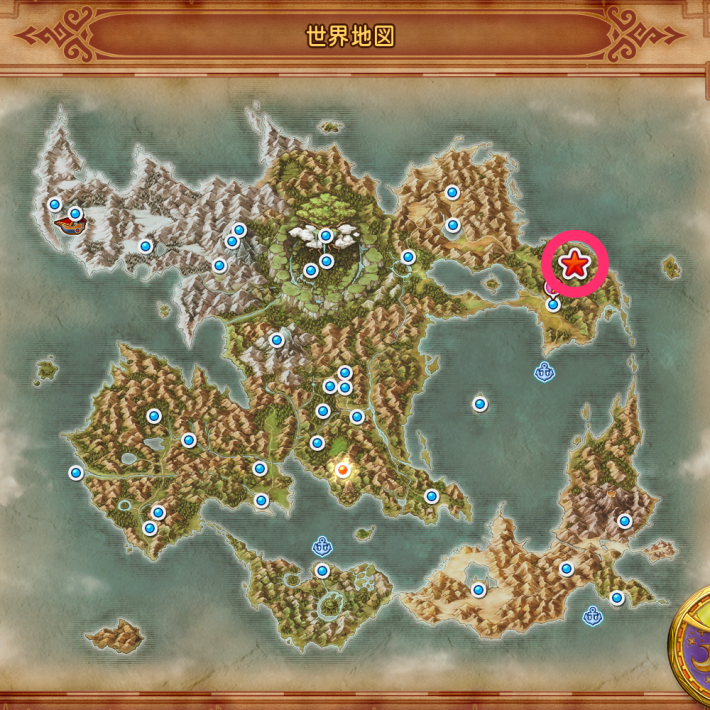 バンデルフォン地方・北東の高台の場所