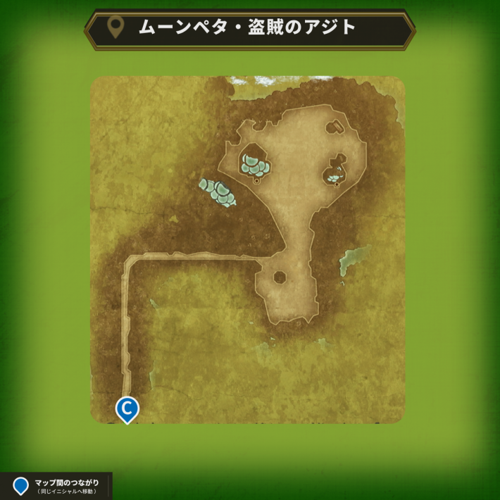 ドラクエ2リメイクのムーンペタの盗賊のアジトのマップ