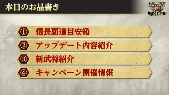 本日のお品書き