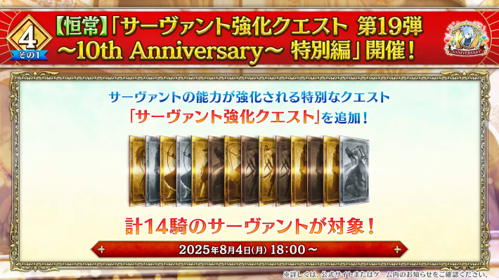 周年の強化を見てからもおすすめ
