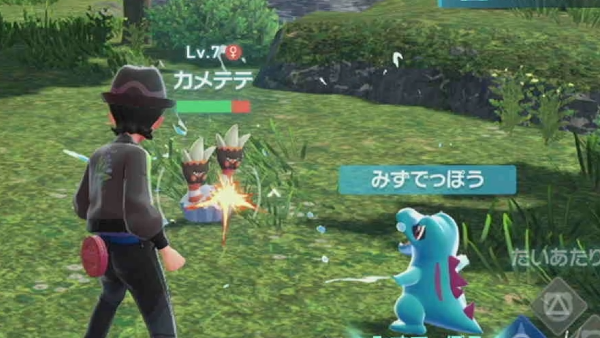 ポケモンZAの野生ポケモンへ攻撃画像